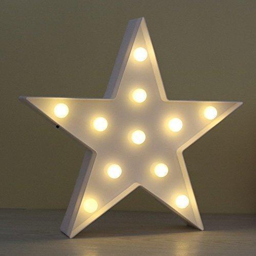 Büro Ev Ofis için Led Işıklı Beyaz Yıldız Gece Lambası