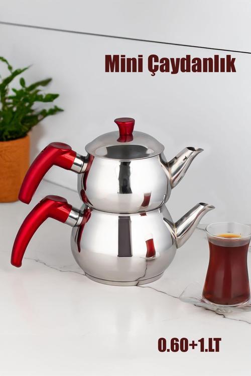 2 Nolu Dayanıklı Mini Boy Paslanmaz Çelik Çaydanlık Takım