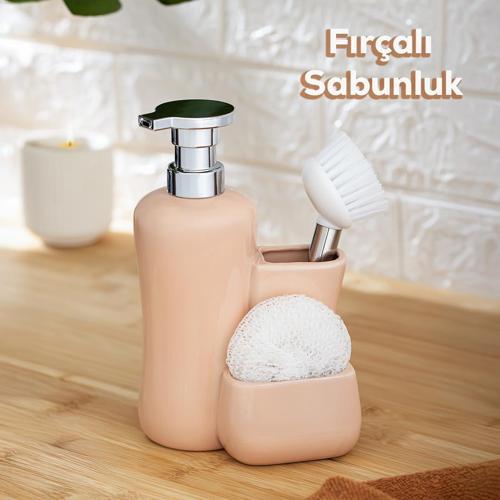 277744 Sıvı Sabunluk Fırçalı Süngerlikli Sabunluk Pudra