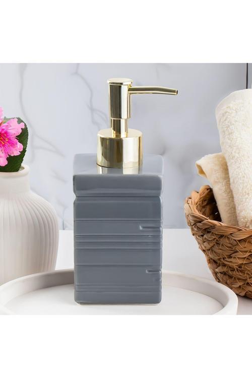 3206 Seramik Sıvı Sabunluk Lavabo Sabunluğu 275 Cc Antrasit