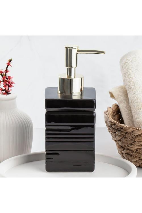3206 Seramik Sıvı Sabunluk Lavabo Sabunluğu 275 Cc Siyah