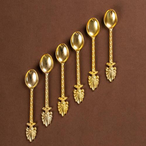 4322 6lı Gold Metal Çay Kaşığı