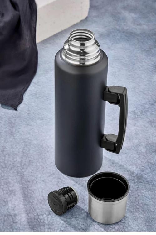 1.0 Litre Kulplu Paslanmaz Çelik Avcı Termos Yeşil