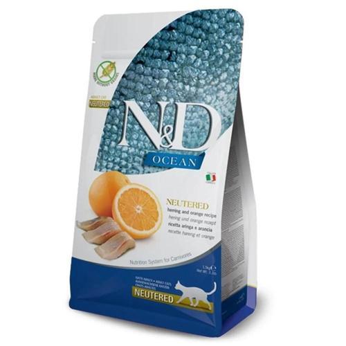 ND Ocean Tahılsız Ringa Balığı Ve Portakallı Kısır Kedi Maması 5 Kg