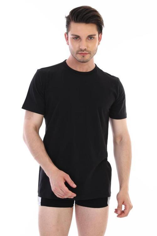 Erkek Kısa Kollu Süprem Fanila Atlet Siyah Tişört 947