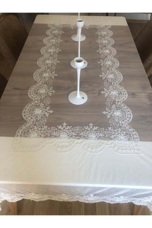 Masa Örtüsü Fransız Dantelli 160X220