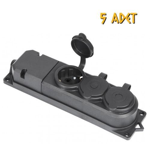 Monofaze Kauçuk Üçlü Priz - 5 Adet