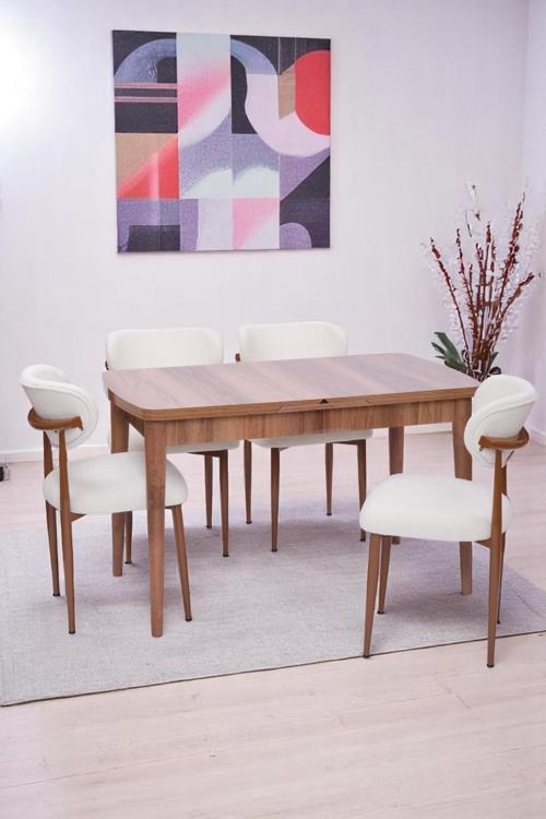 Nehir Polo Lak Panel Açılır Mutfak Masa Takımı 75x130cm