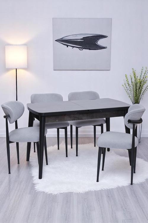 Nehir Polo Lak Panel Açılır Mutfak Masa Takımı 75x130cm