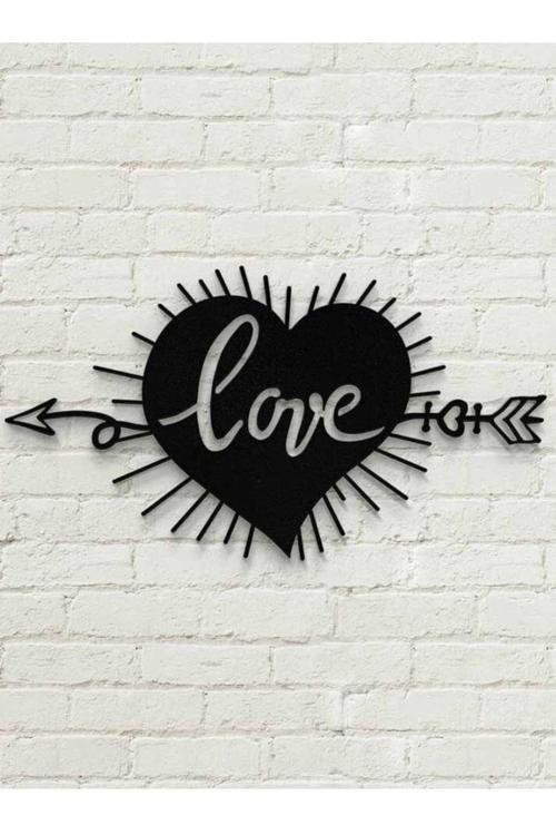 Lazer Kesim Tablo Metal Love Kalp Dekoratif Duvar Süsü Otantik Tablo