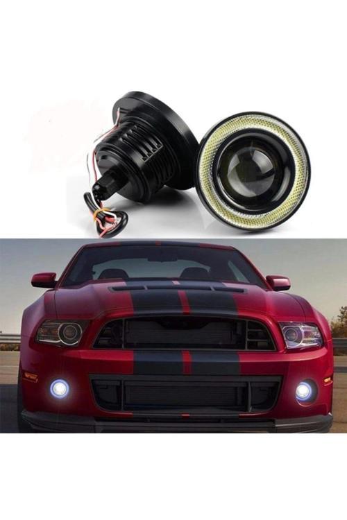 Angel Far 76 Mm Beyaz Mavi Mercekli Buz Mavi Angel Led Halkalı Sis Led 2 Adet