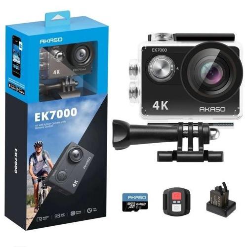 EK7000 4K30FPS 20MP 98FT Su Geçirmez Aksiyon Kamerası + Kingston 64GB microSD 64GB microSD Car