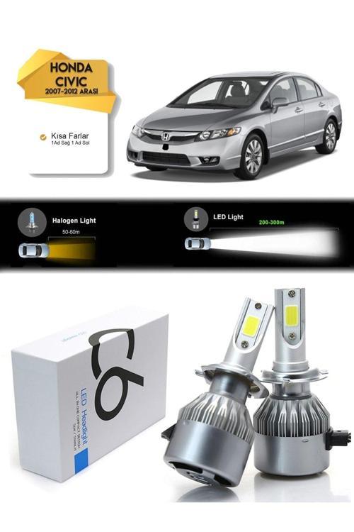 Honda Civic Kısa Far Led Xenon Şimşek Etkili 2006-2012 Arası Uyumlu
