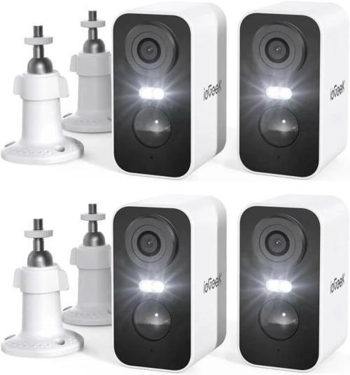 Kablosuz Pille Çalışan WiFi Güvenlik Kamerası 4 Pack White Cam