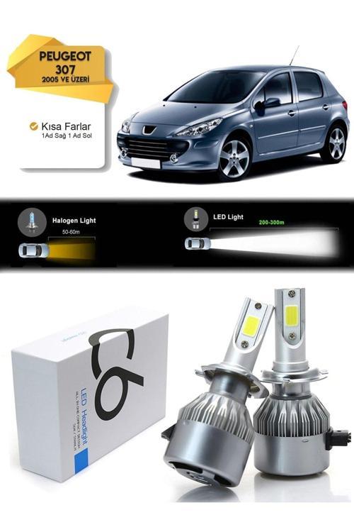 Peugeot 307 Kısa Far Led Xenon Şimşek Etkili 2005 Ve Üzeri
