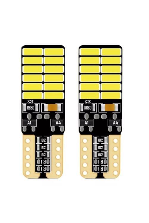 Süper Güçlü T10 Led 24 Ledli 12 Volt Canbuslü Beyaz Renk