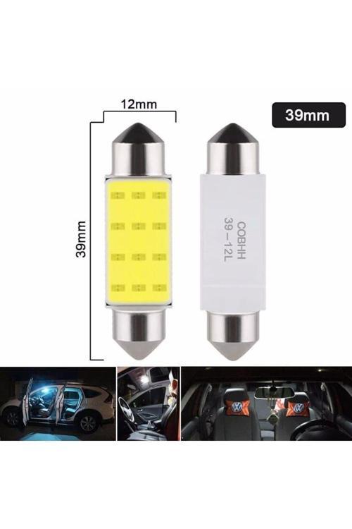 10 Adet Sofit Led Aydınlatma Tavan Plaka Oto Iç Aydınlatma Süper Güçlü Beyaz Işık 39Mm