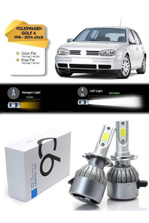 Volkswagen Golf 4 Uyumlu Uzun Far Kısa Far Led Xenon Şimşek Etkili 1998-2004 Arası