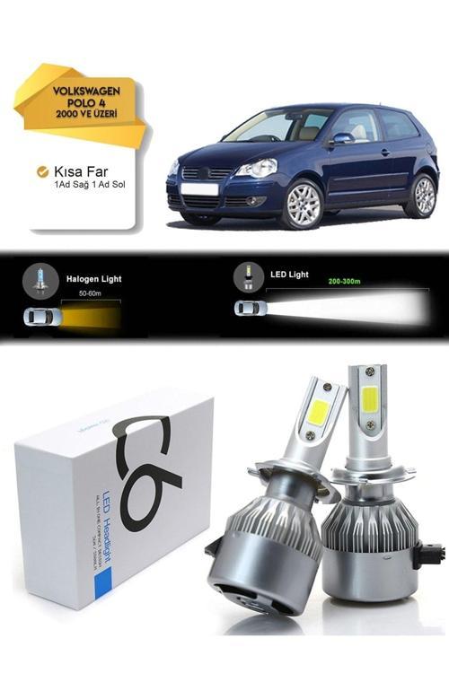 Volkswagen Polo Kısa Far Led Xenon Şimşek Etkili 2000 Ve Üzeri Uyumlu