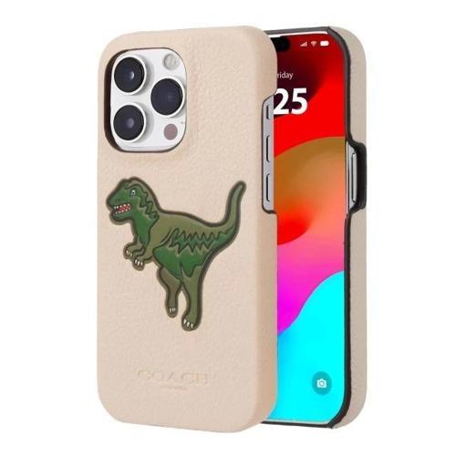 Hakiki Çakıllı Deri iPhone 14 Pro Kılıfı - Bej