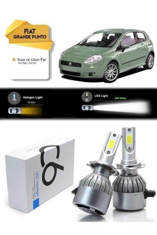 Fiat Grande Punto Uzun Far Kısa Far Şimşek Etkili Led Xenon  Uyumlu