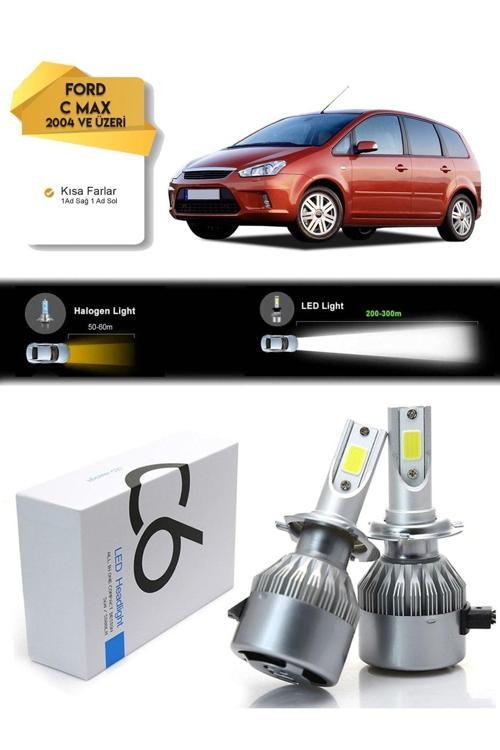 Ford C-Max Kısa Far Led Xenon Şimşek Etkili 2004 Ve Üzeri Uyumlu