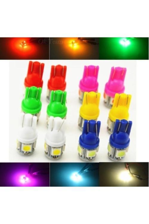 4 Adet 12V T10 Led Fariçi T10 Led Ampul Park Ampulü Kırmızı Renk