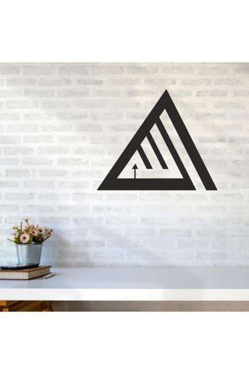 Lazer Kesim Tablo Metal Üçgen Dekoratif Duvar Geometrik Tablo