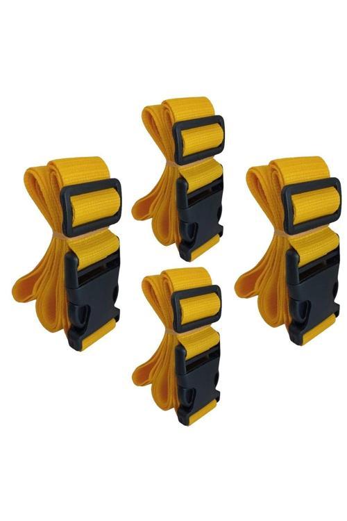 Sarı Renk Valiz Bavul Emniyet Kemeri 4 Adet En 4Cm