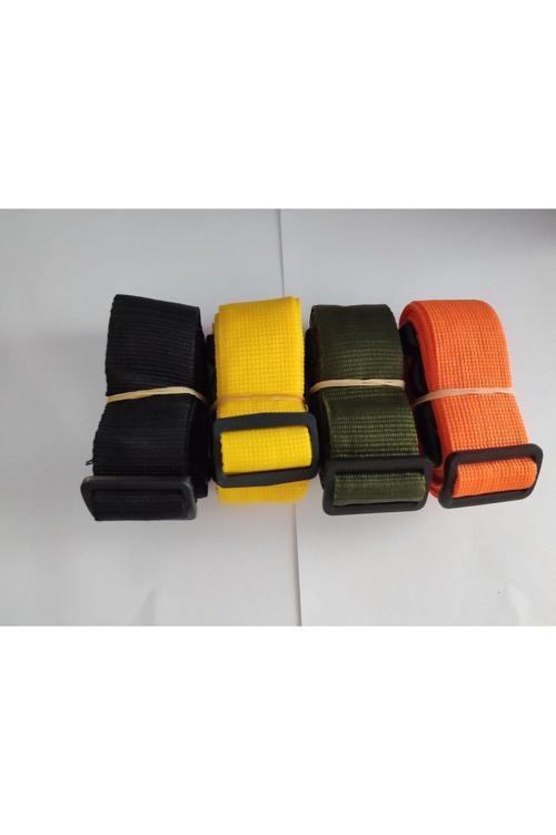 Siyah, Sarı, Haki Yeşil Ve Turuncu Renk Valiz Kemeri 4 Cm Toplam 4 Adet