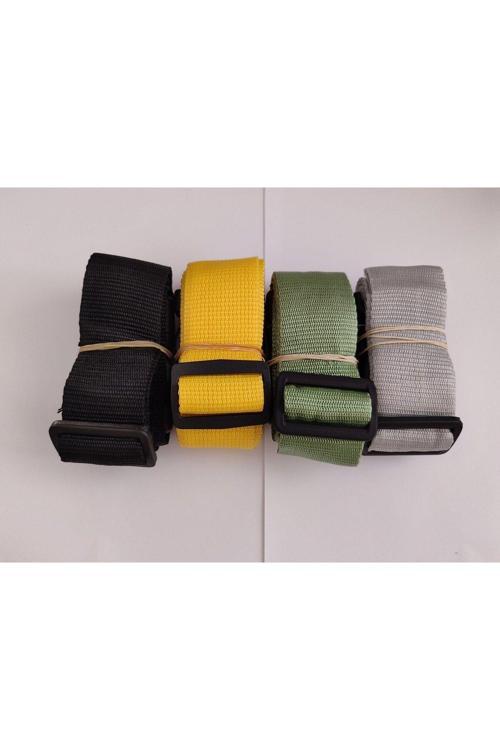 Siyah, Sarı, Su Yeşili Ve Gri Renk Valiz Kemeri 4 Cm Toplam 4 Adet