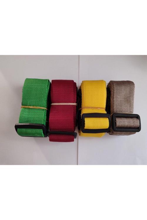 Yeşil, Bordo, Sarı Ve Bej Renk Valiz Kemeri 4 Cm Toplam 4 Adet