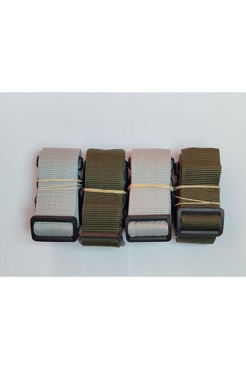 2 Adet Gri 2 Adet Haki Yeşil Valiz Kemeri 4 Cm Toplam 4 Adet