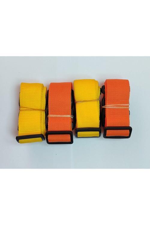 2 Adet Sarı 2 Adet  Turuncu Valiz Kemeri 4 Cm Toplam 4 Adet