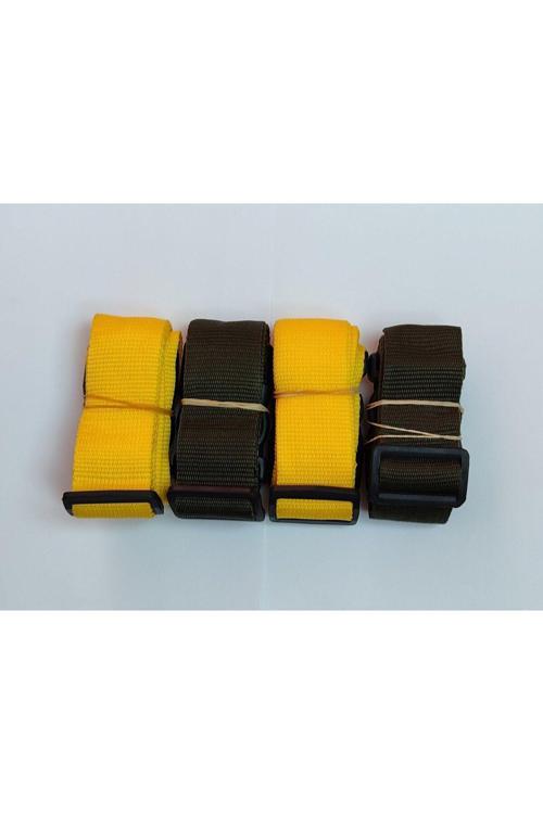 2 Adet Sarı 2 Adet Haki Yeşil Valiz Kemeri 4 Cm Toplam 4 Adet