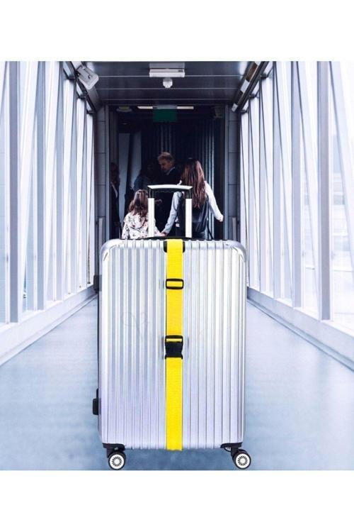 2 Adet Sarı Renk Valiz Bavul Emniyet Kemeri Bütün Valizlere Uyar En 4Cm