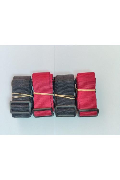 2 Adet Siyah 2 Adet Bordo Valiz Kemeri 4 Cm Toplam 4 Adet