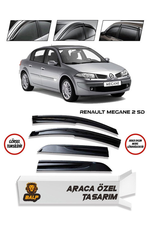 Renault Megane 2 Sedan Cam Rüzgarlığı 4Lü