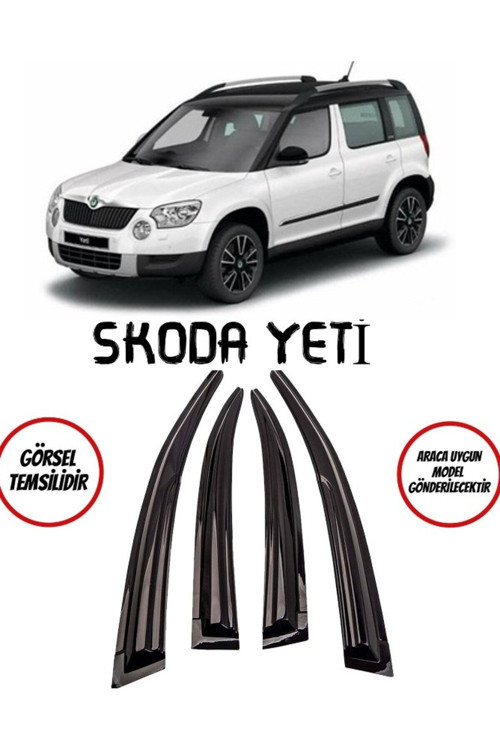Skoda Yeti Cam Rüzgarlığı 4Lü Parlak Siyah