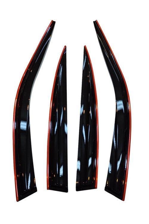 Honda Civic Fd6 2007-2012 Arası Kırmızı Kromlu Cam Rüzgarlığı
