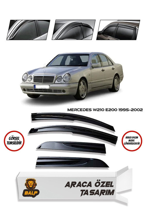 Mercedes Uyumlu W210 E200 Cam Rüzgarlığı 4'Lü 1995 2002 Arası