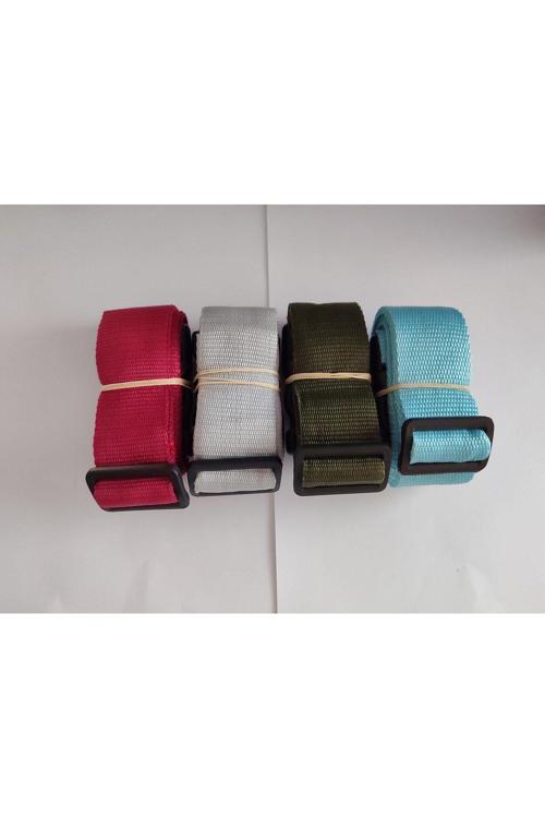 Bordo, Gri, Haki Yeşil Ve Turkuaz Renk Valiz Kemeri 4 Cm Toplam 4 Adet