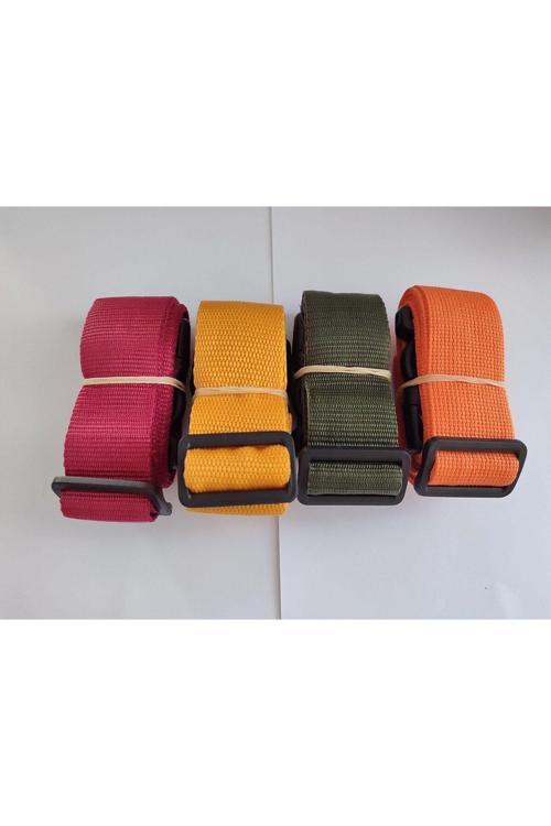 Bordo, Portakal, Haki Yeşil Ve Turuncu Renk Valiz Kemeri 4 Cm Toplam 4 Adet