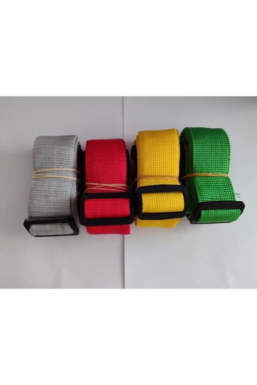 Gri, Kırmızı, Sarı Ve Yeşil Renk Valiz Kemeri 4 Cm Toplam 4 Adet
