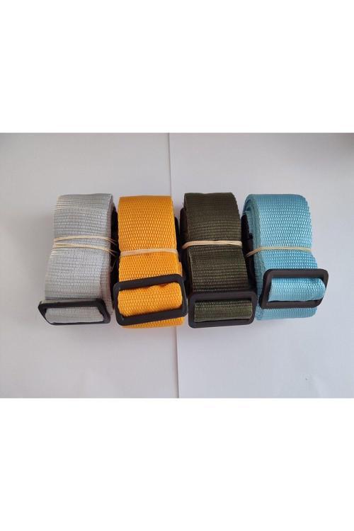 Gri, Portakal, Haki Yeşil Ve Turkuaz Renk Valiz Kemeri 4 Cm Toplam 4 Adet