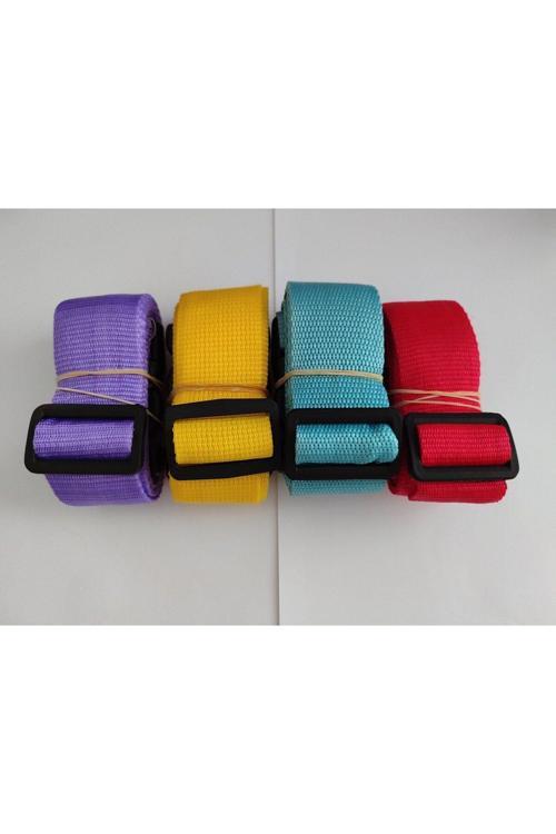 Mor, Sarı, Turkuaz Ve Kırmızı Renk Valiz Kemeri 4 Cm Toplam 4 Adet