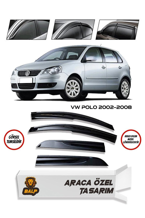 Volkswagen Polo Uyumlu Cam Rüzgarlığı 4'Lü 2002-2008 Arası