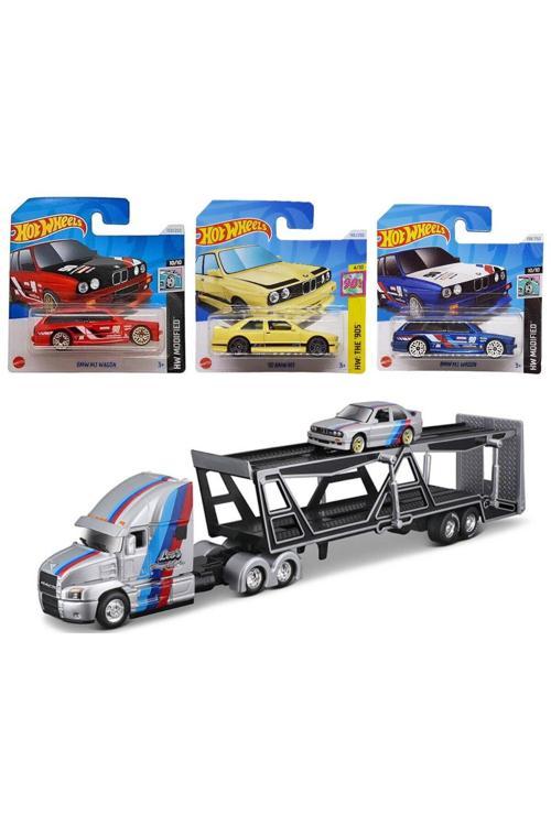 Bmw M3 3 Adet - 1988 Bmw M3 Serisi Taşıyıcı Tır 1:64 Maisto Set
