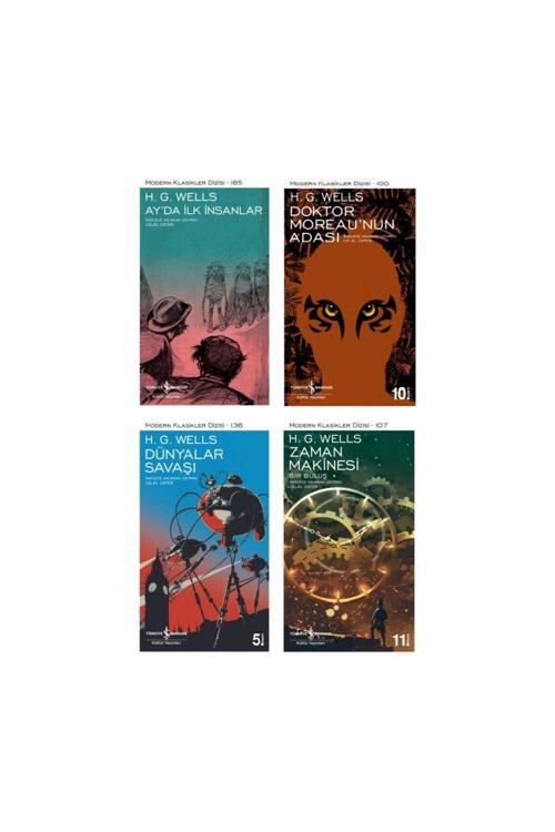 Türkiye İş Bankası Kültür Yayınları Ay'Da Ilk Insanlar - Doktor Moreau'Nun Adası - Dünyalar Savaşı - Zaman Makinesi - H. G. Wells
