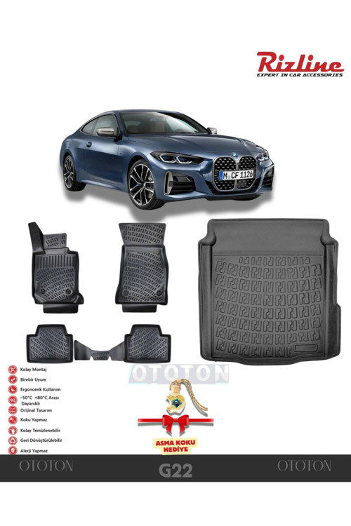 Bmw 4 Serisi Coupe G22 2020 Sonrası Bagaj Havuzu Ve 3D Havuzlu Paspas -Hediyeli